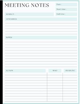Meeting Minutes Notebook