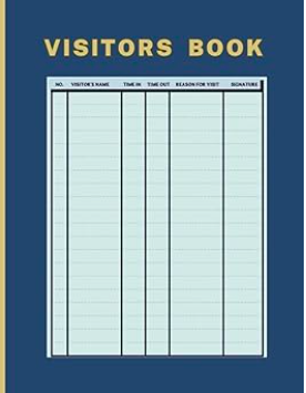 Visitors Sign In & Out Book